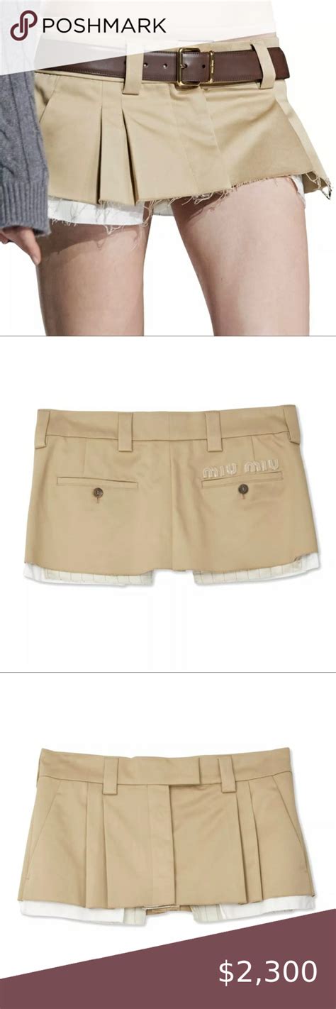 miu miu khaki skirt|miuccia miu skirt.